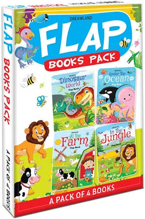 Lift The Flap Book Pack for Kids Age 3-6 Years with Bright